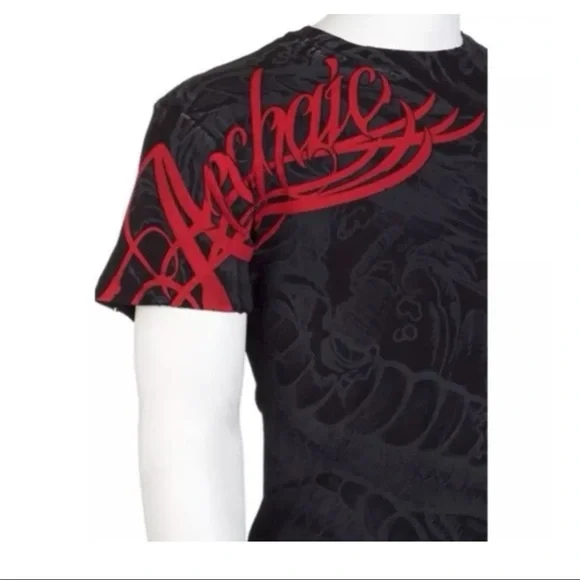 Archaic by Affliction Men's T-Shirt DRAGON RAGE Biker MMA Black - Picture 5 of 8